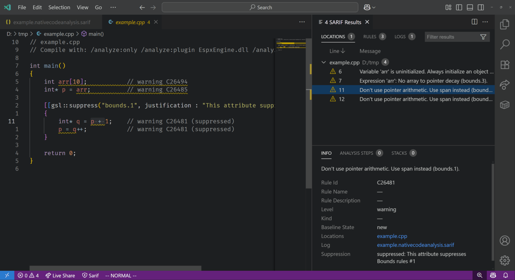 微软 C++ 代码分析警告抑制机制全面升级